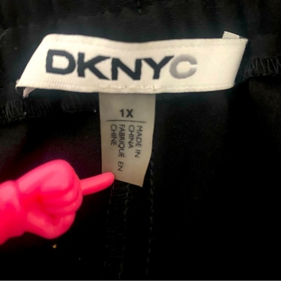 DKNYC Women’s Elastic Drawstring Waist Pants Sz1X Body Side Panels/Ties 💯 Poly - Picture 3 of 13